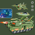 2-in-1 Military Aircraft & Tank Toy | Transformable Fighter Jet & Tank | Durable & Safe for Kids (random colour)