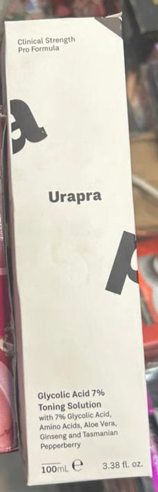 Urapra Glycolic Acid 7 Percent Toning Solution Smooth Exfoliation Gentle Care Easy Absorption Radiant Glow - 100ML