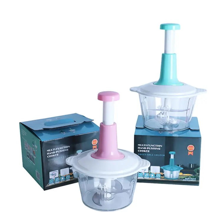 Multifunctional Manual Pushing Chopper with Beater &amp; (Grater , Shredder,  Slicer Plate) High Quality(random color )
