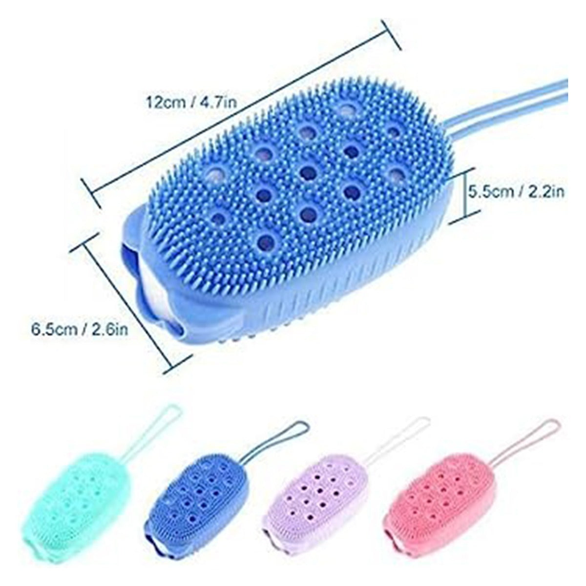 Silicone Body Scrubber Bath Sponge �Soft Exfoliating Shower Brush for Men & Women (Random Color)