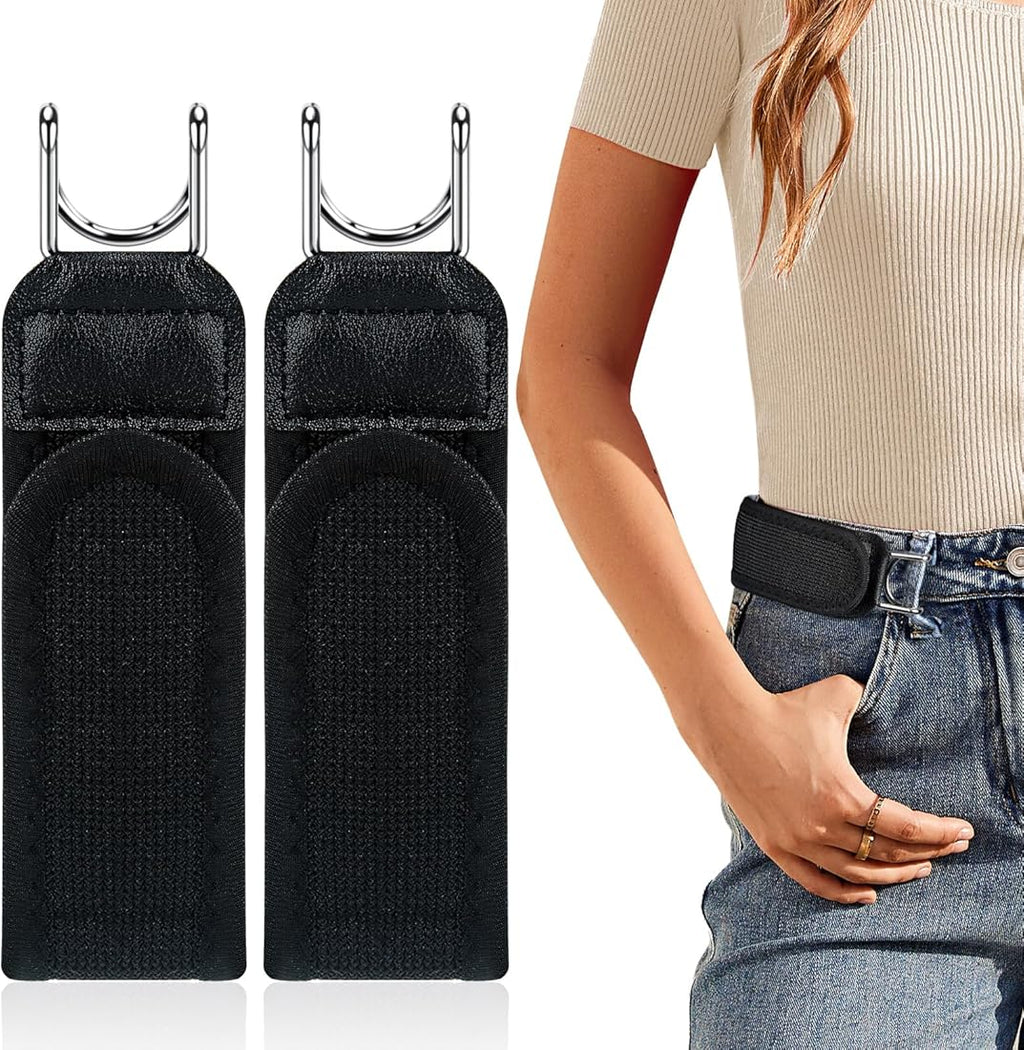 Adjustable Buckleless Elastic Waist Belt With Metal