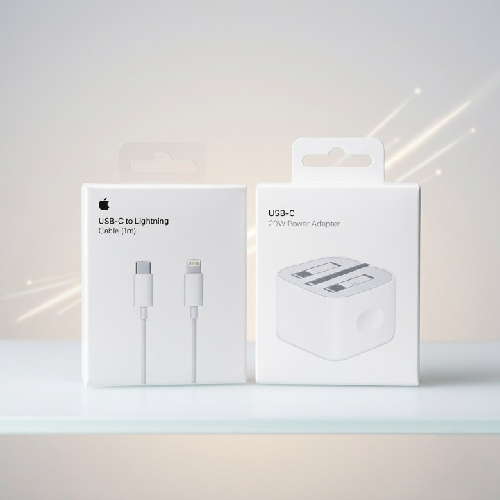 20W USB-C Power Adapter + USB-C to Lightning Fast Charging Cable (1m) Set