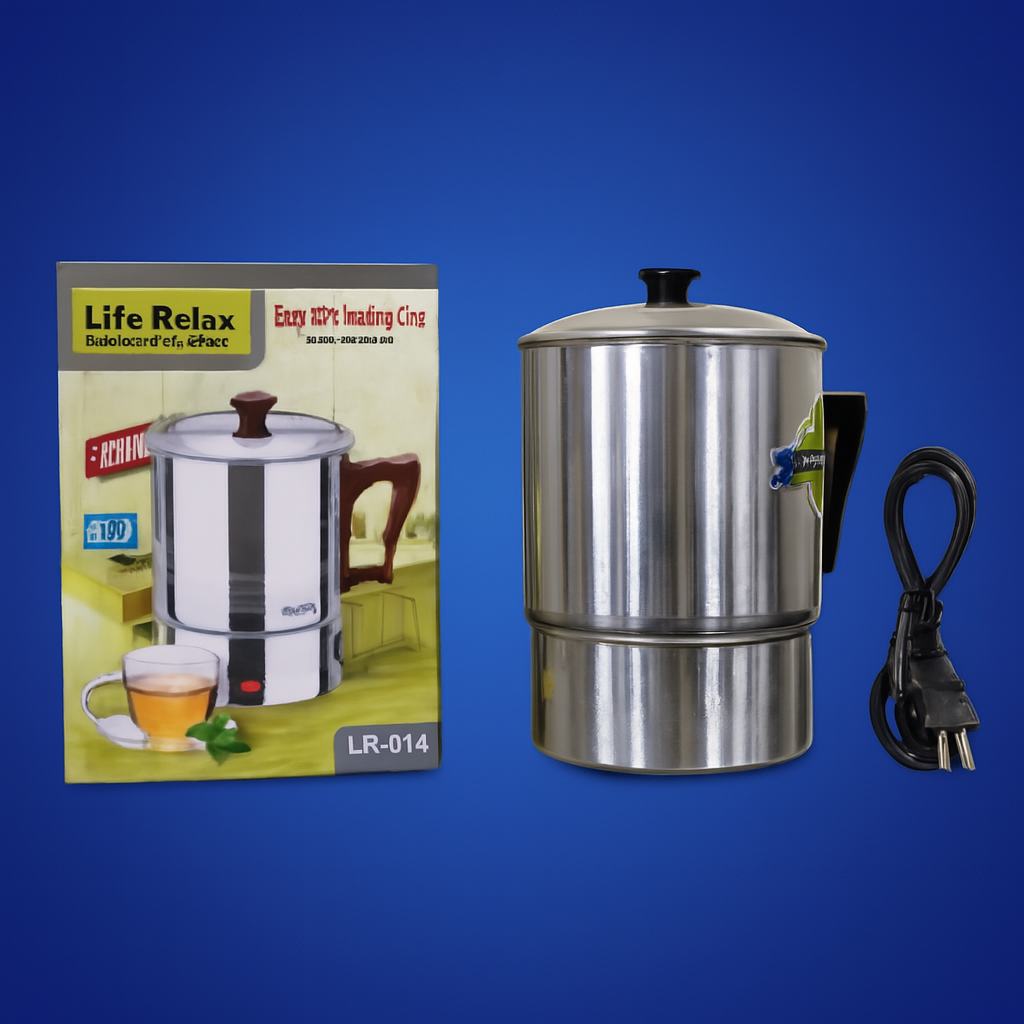 Life Relax Electric Water Kettle 1.0L �Stainless Steel Electric Heating Cup LR-014 | 350W Portable Electric Water Boiler for Tea, Coffee, Milk & Food