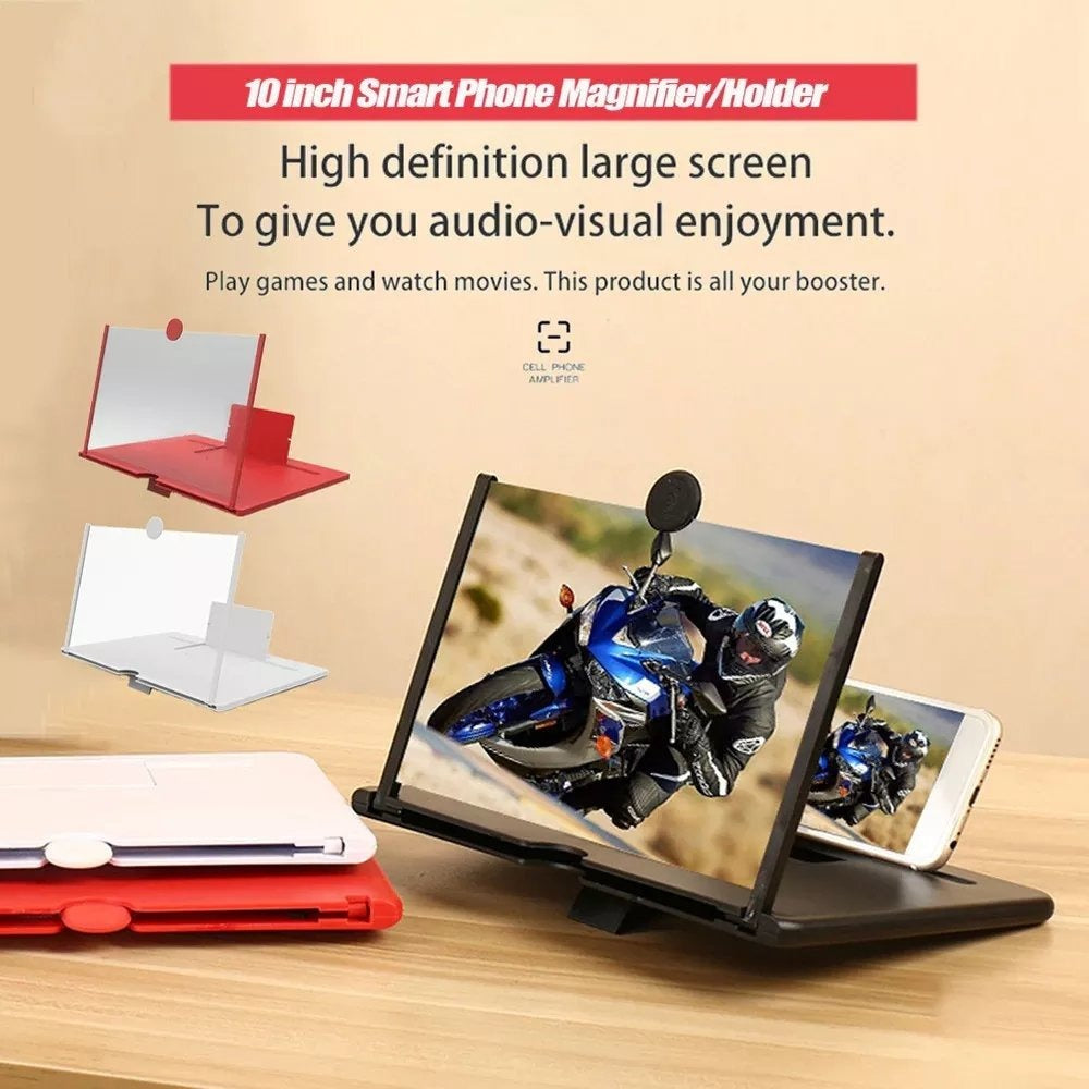 F3 Mobile Screen Magnifier 3D Enlarged Display Stand For Smartphones Eyes Protection 10 Inches | Random Color