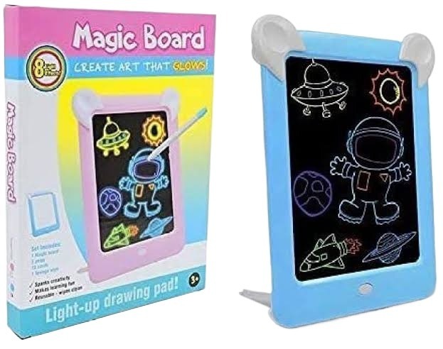Kids Magic Glow Pad: 3D Light-Up Drawing Board for Creative Play and Learning
