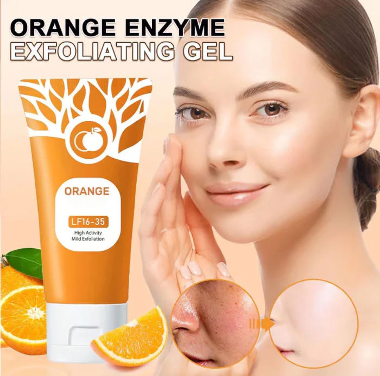Orange Enzyme Exploiting Gel �Brightening, Exfoliating & Nourishing Citrus Skincare for Radiant, Healthy, Glowing Complexion Every Day 100g
