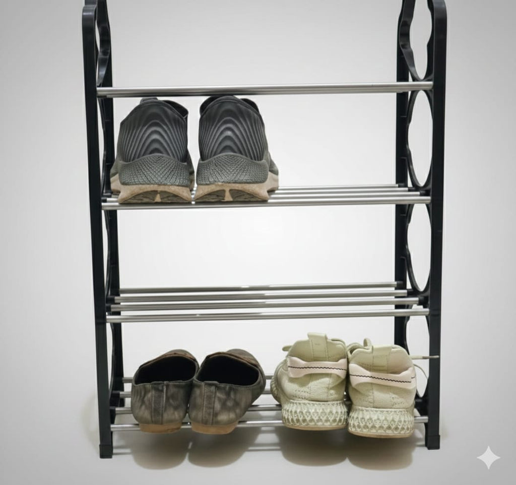 4 Layer Multipurpose Metal Shelf Rack ??? | Space Saving Storage Organizer for Kitchen, Living & Study Room ?