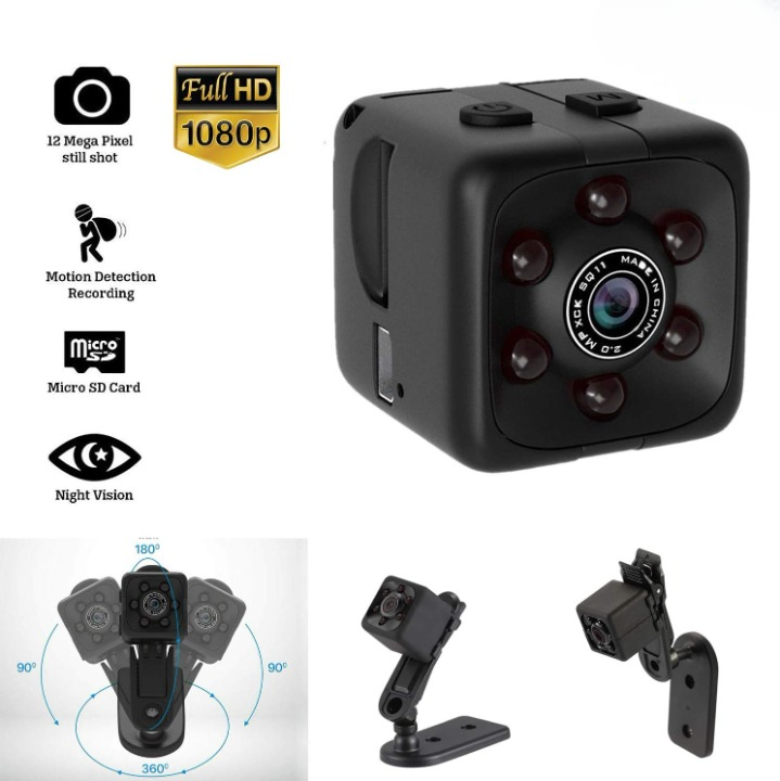 SQ6 Mini Spy Camera �HD Portable High Quality Security Camera with Night Vision & Two Stand Holders