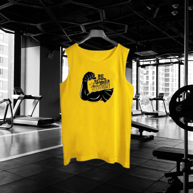 Vest- undershirt Jeans knit Men's Wear [Yellow]