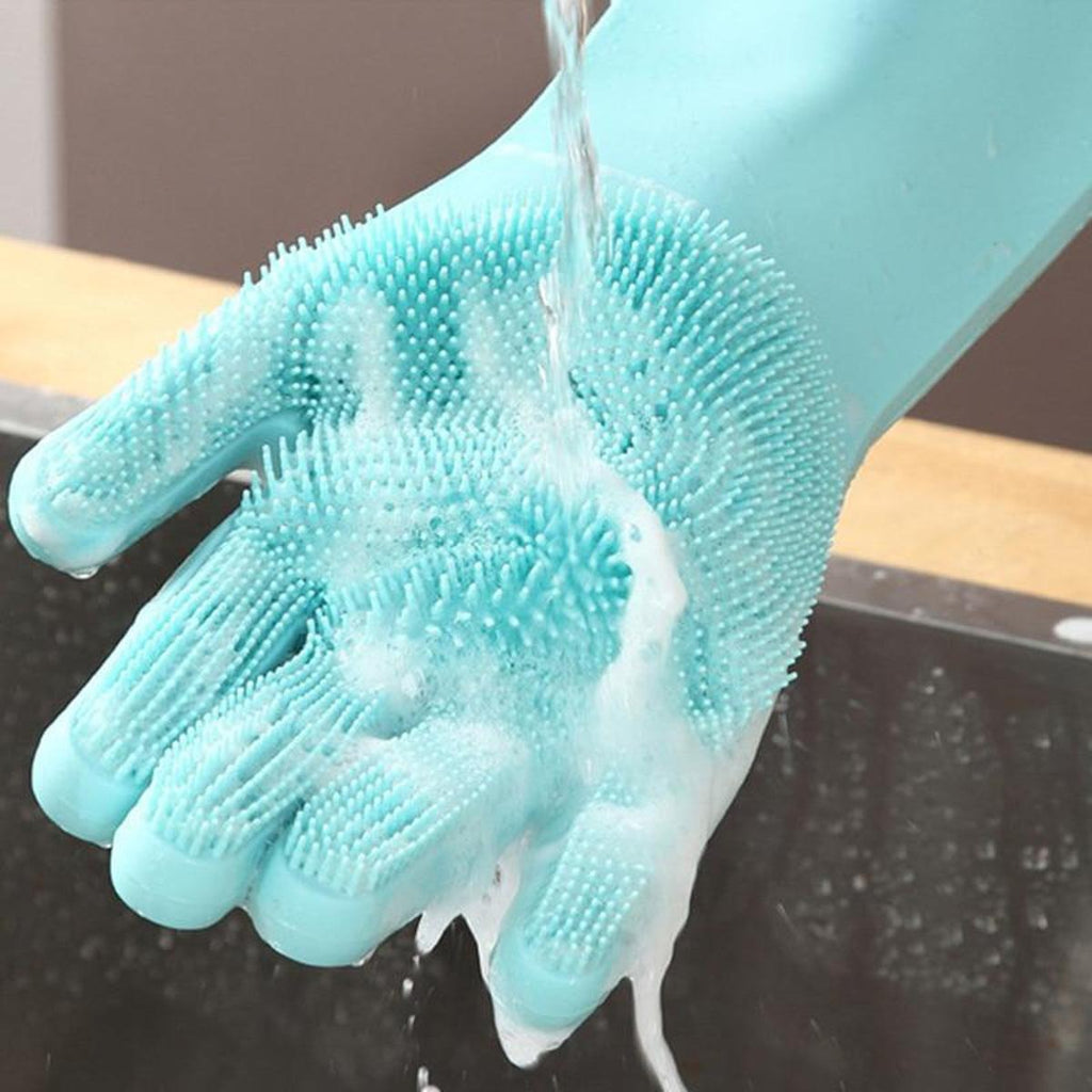 1 Pair Silicone Dishwashing Gloves Durable Quality – photo 2