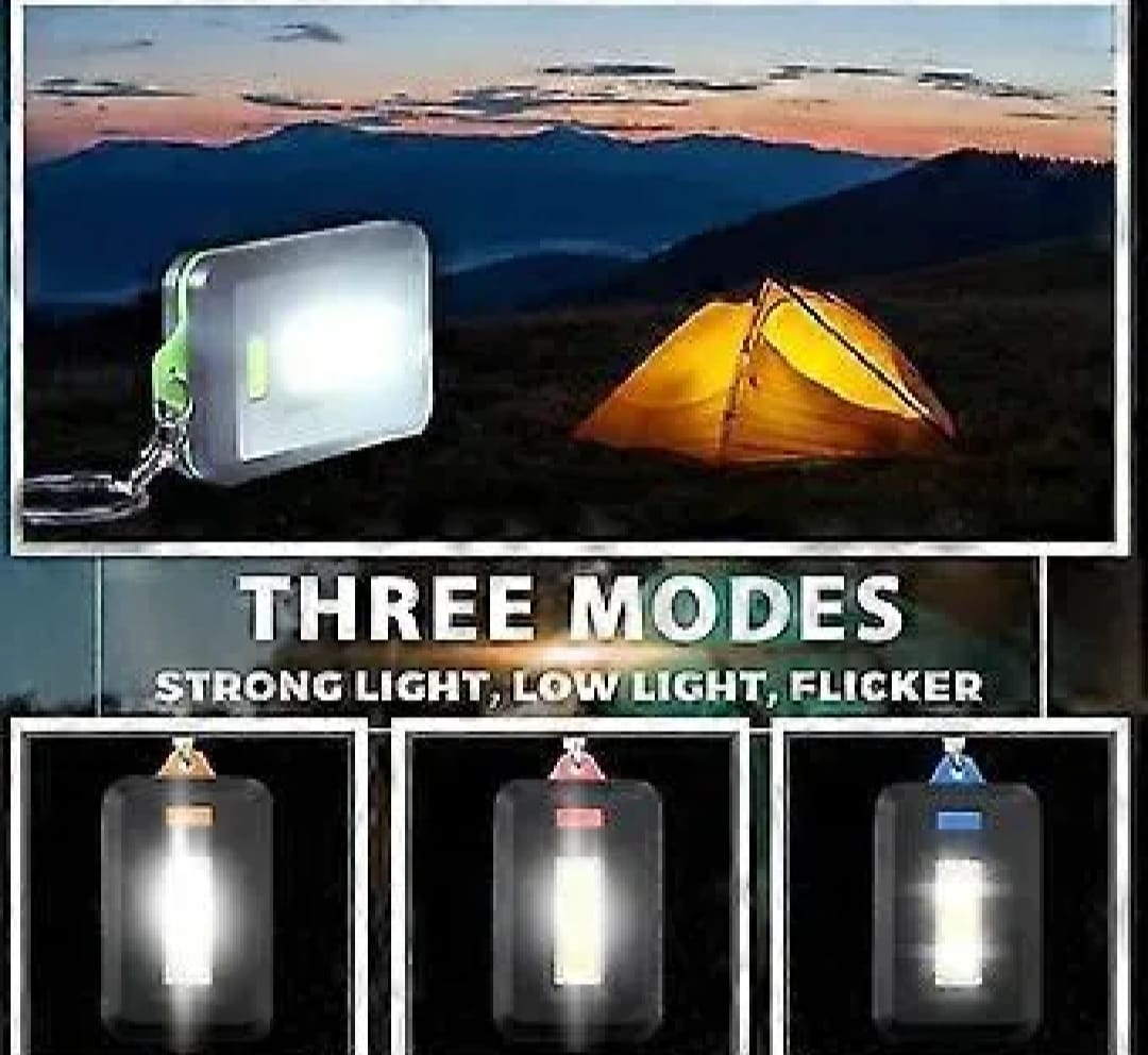 Mini COB LED Keychain Flashlight 3 Modes | Portable Rechargeable Keychain Torch | Emergency Pocket Light (Random Color)