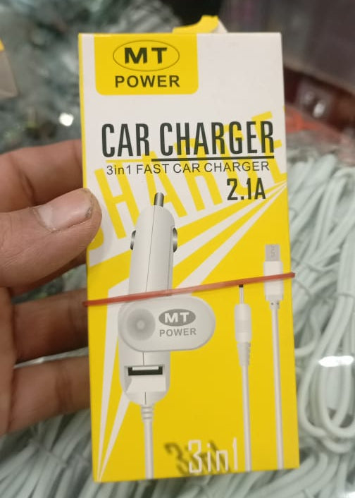 MT Power 3 In 1 Fast Car Charger 2.1A High Speed Charging Solution For Multiple Devices In Vehicle