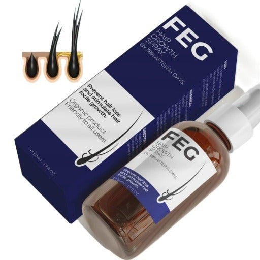 FEG PLUS Hair & Beard Regrowth Spray 50ml �Anti Hair Loss Formula with Minoxidil, Redensyl & Natural Extracts