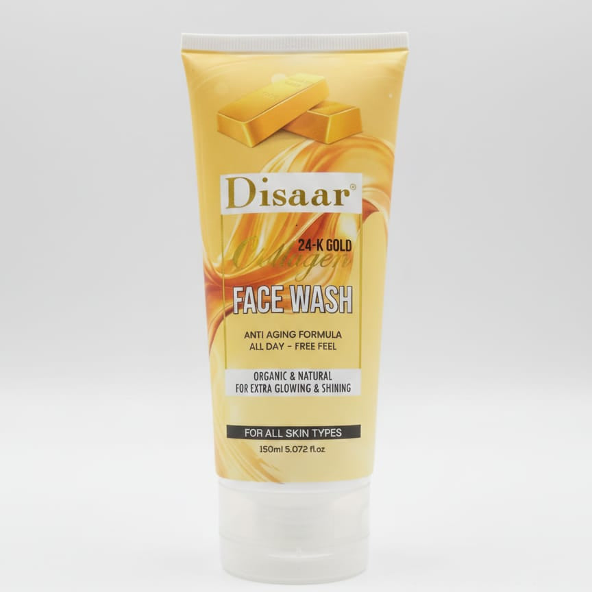 Disaar 24K Gold Face Wash Liquid For All Skin Types 150Ml Anti Aging Formula Organic And Natural Cleanser