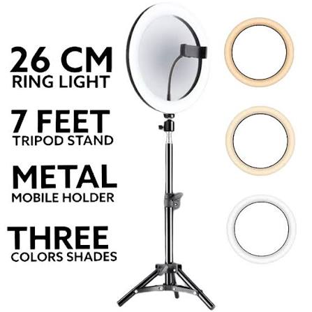 Portable 10-Inch LED Ring Light with 7
