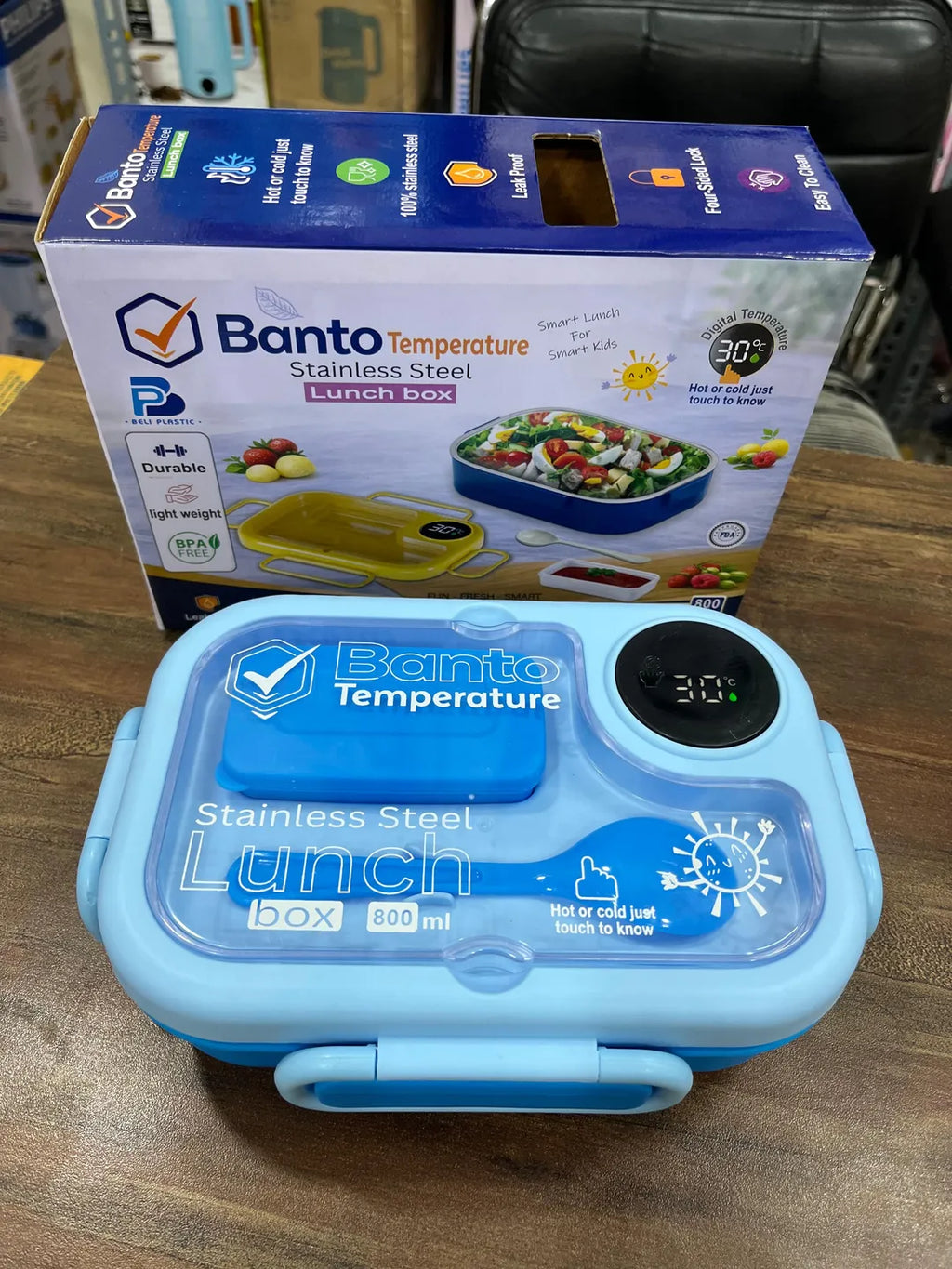 Stainless Steel Lunch Box with Temperature Display