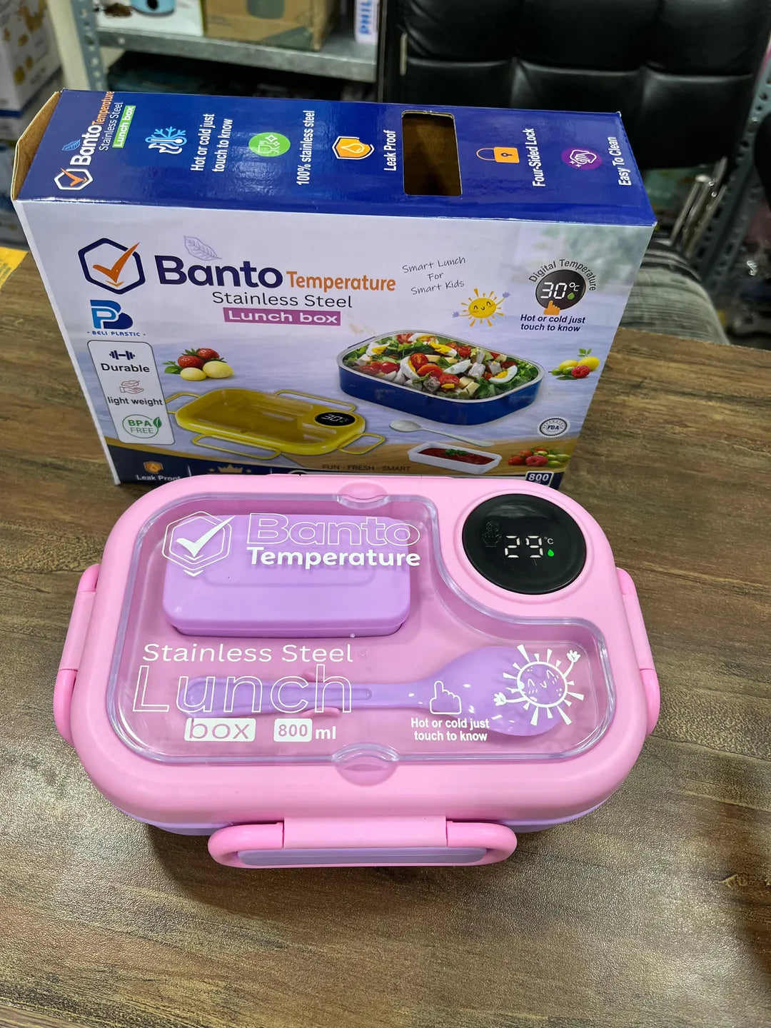 Stainless Steel Lunch Box with Temperature Display
