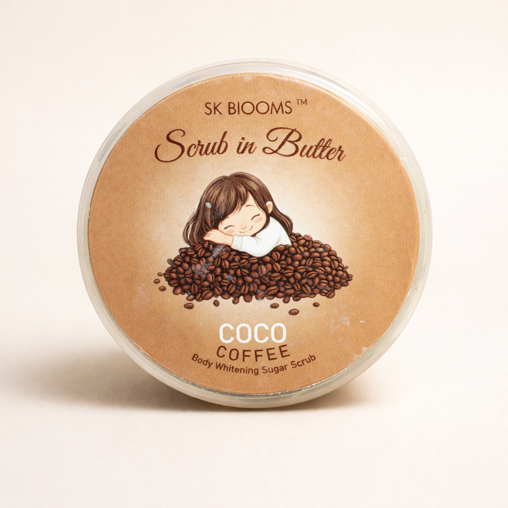 SK Blooms Coco Coffee Scrub in Butter | 2-in-1 Body Whitening Sugar Scrub | Natural Exfoliating & Moisturizing Skin Care