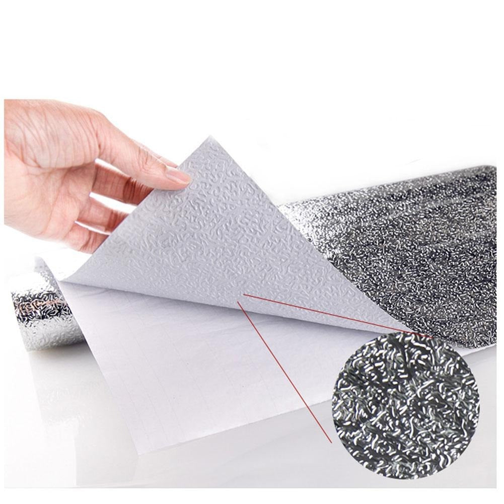 Self-Adhesive Kitchen Oil-Proof Sticker Roll | Waterproof Aluminium Foil Sheet | DIY Wallpaper 45?150cm