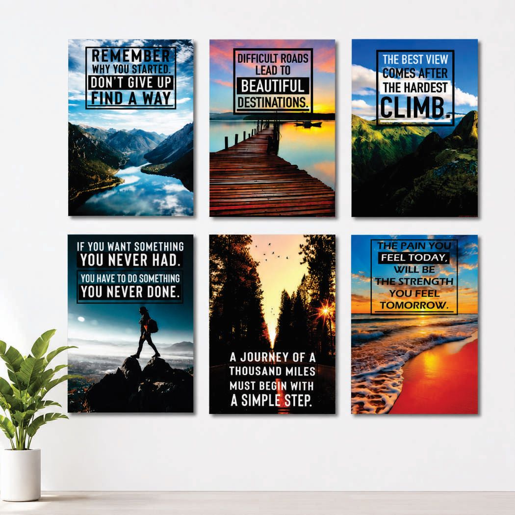 Set of 6 Premium Wall Art Photo Tiles �Modern Home Decor Sets 8x11