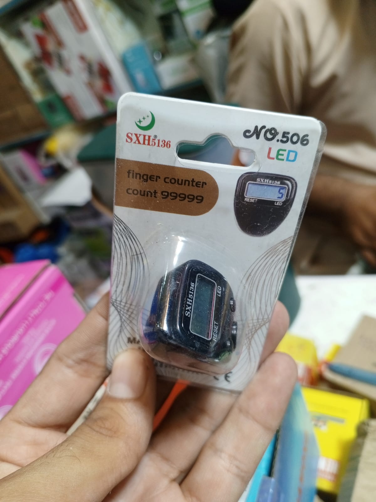 Digital Finger Counter LED Electronic Tasbeeh & Tally Counter 99999 Counts | Random Color