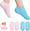 1 Pair Reusable Silicone Spa Gel Socks For Dry Feet And Cracked Heel Treatment �Moisturizing Hydrating Softening And Skin Smoothing Overnight Foot Care (Random Color)