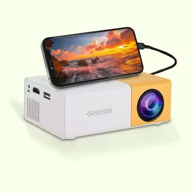 Portable YG300 Mini LED Projector A1 LED LCD Mini Video Projector �International Version | Compact Home Theater | White & Yellow