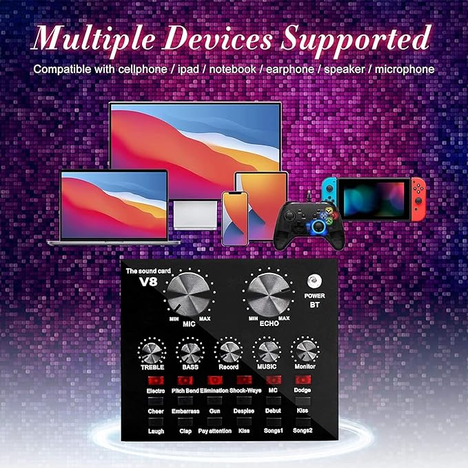 V8 Bm-800 Podcast Mic Set With Live