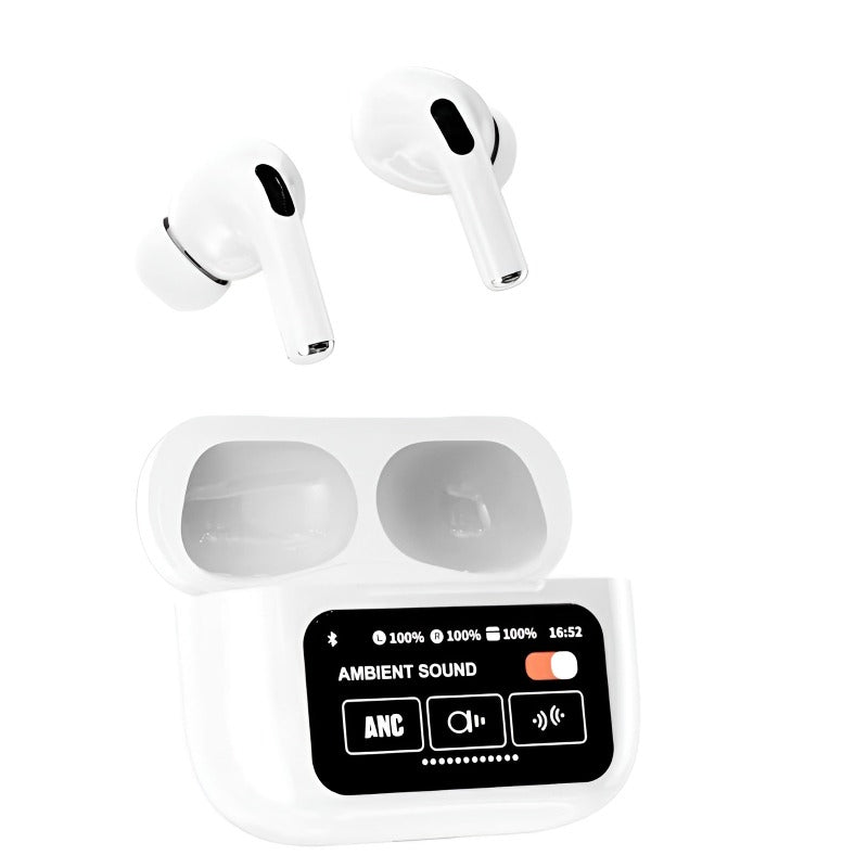 A9 Pro 2 Wireless Earbuds �Bluetooth with ANC+ENC, 4 Pcs Ear Tips, White