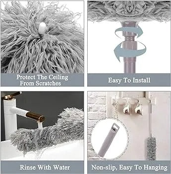 Microfiber Duster for Cleaning with Telescoping Extension Pole
