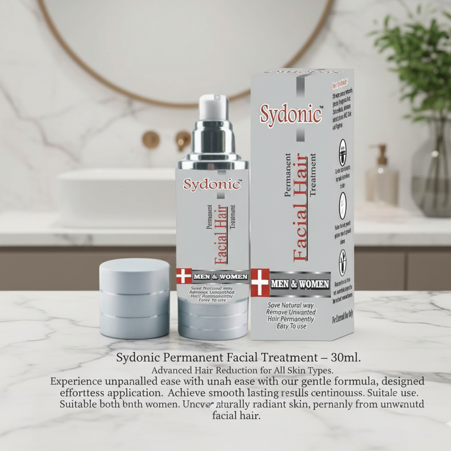 Sydonic Permanent Facial Hair Treatment �30ml | Advanced Hair Reduction Solution for Men & Women