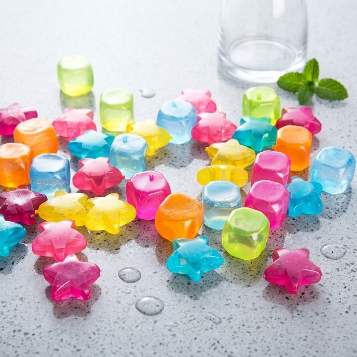 10PCS Reusable Ice Cubes �Random Shapes Multi-Color Collection