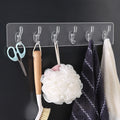 Seamless Heavy Duty Sticky Hooks | Double-Sided Adhesive | Transparent Waterproof Wall Hangers | Bathroom & Kitchen (Pack of 1)