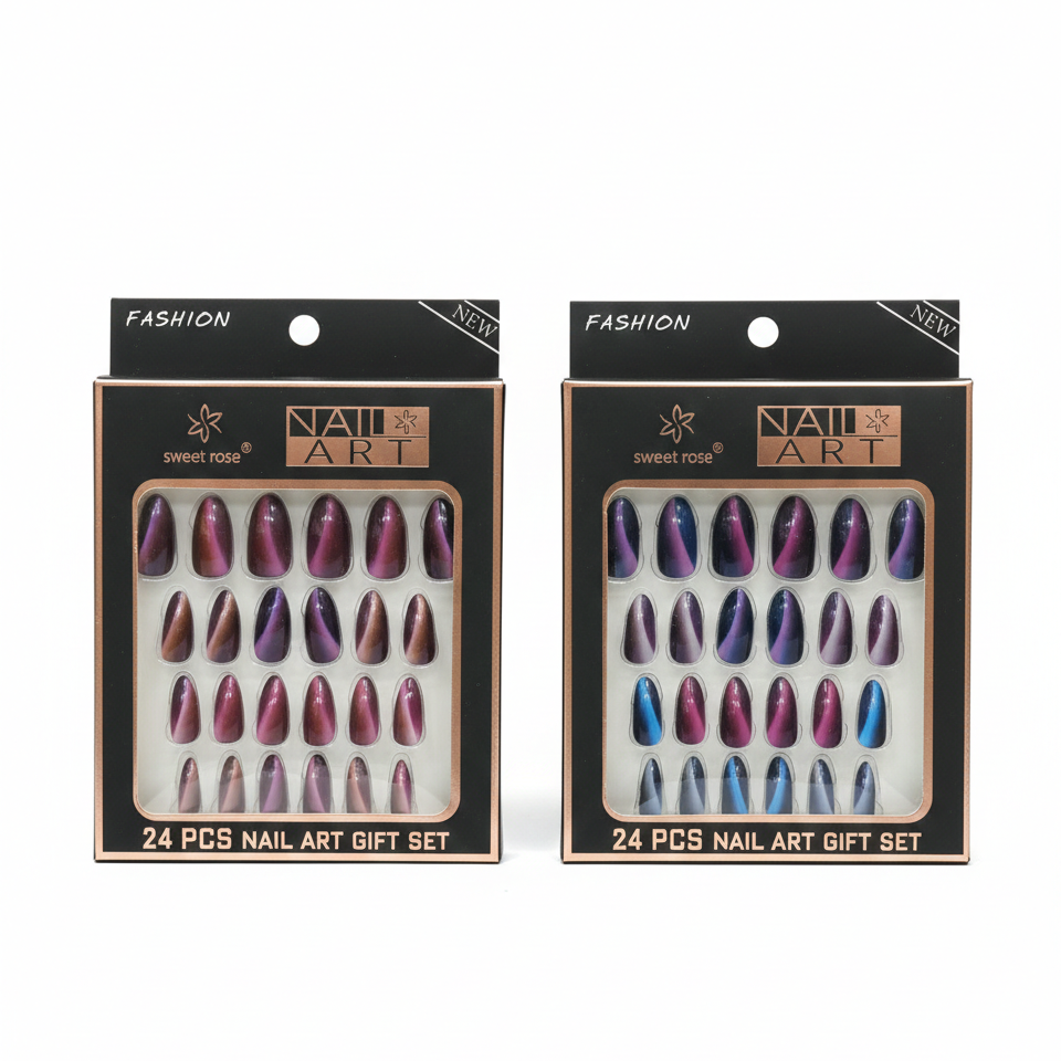 24 Pcs Professional Manicure Artificial Nails �Salon-Quality Press-On Nail Set