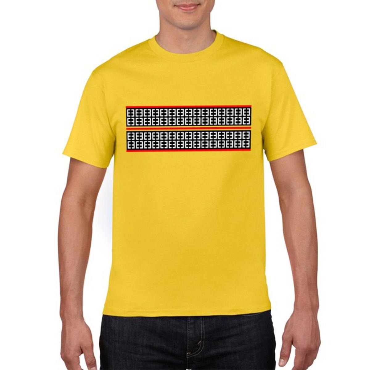 Yellow Half Sleeves Cotton T-Shirt for Men �Soft Breathable Casual Round Neck Summer Wear Tee (Size Medium)