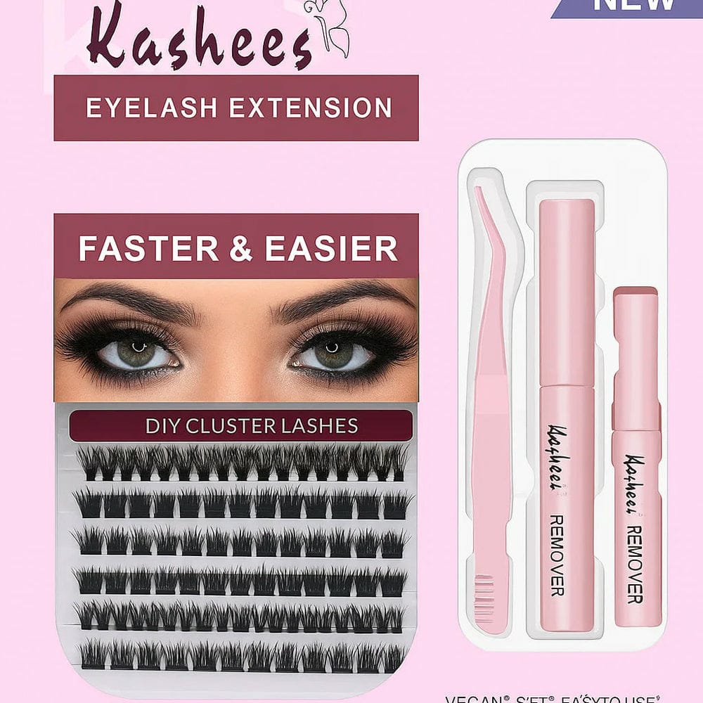 Kashee's 4 In 1 Permanent Eyelash Extension Set Professional Lash Kit | Mix Size