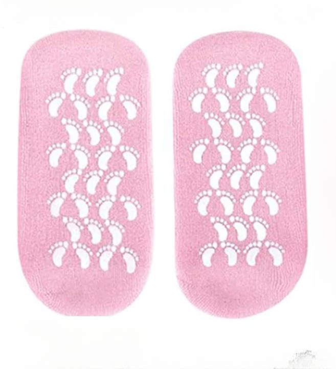 1 Pair Reusable Silicone Spa Gel Socks For Dry Feet And Cracked Heel Treatment �Moisturizing Hydrating Softening And Skin Smoothing Overnight Foot Care