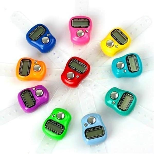 Digital Tasbeeh Finger Counter with LED Indicator, Reset Button & Ring Strap �SXH5136 (Random Color)