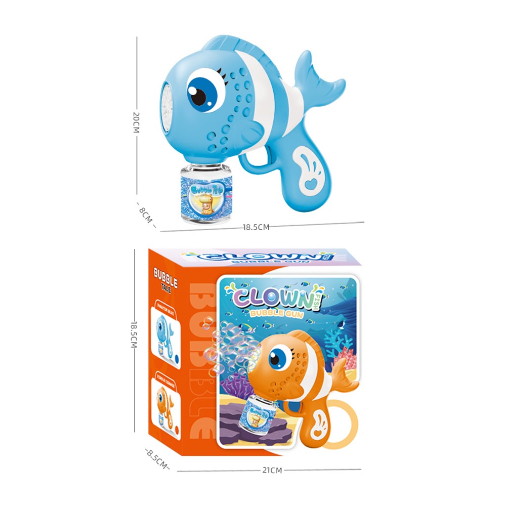 Fish Bubble Gun �Automatic Bubble Blower with Lights, Sounds & Fun Fish Design for Kids