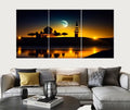 Set of 3 Mosque Silhouette Wall Art Frames �8x11" MDF Wood with Adhesive Backing