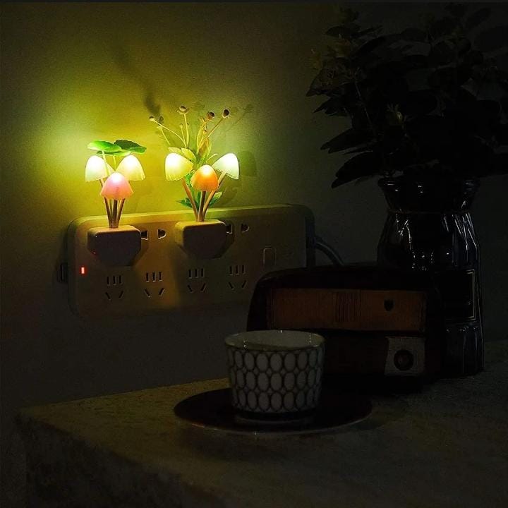 Mushroom Night Light Dusk To Dawn Sensor LED Night Lights Flower Lamp Bedroom Baby Room Lamps For Kids Gifts