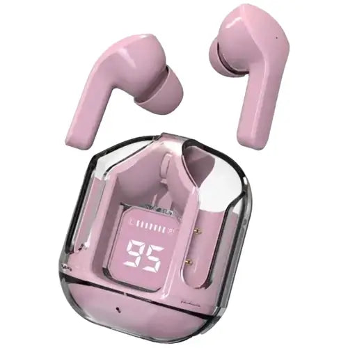 Air 31 Wireless Earbuds with Transparent Crystal Case, Bluetooth 5.3, Type-C Charging (Random Color)