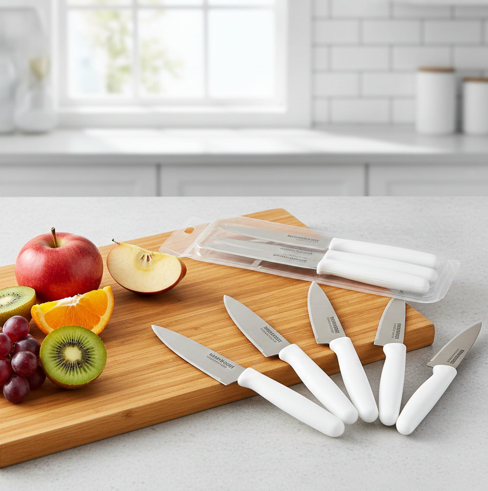 6 Piece Knife Set | Professional Stainless Steel Kitchen Knives | Sharp Durable Blades for Meat, Vegetables, Fruits & Daily Cooking | Comfortable Grip �Chef Knife, Bread Knife, Utility Knife & More