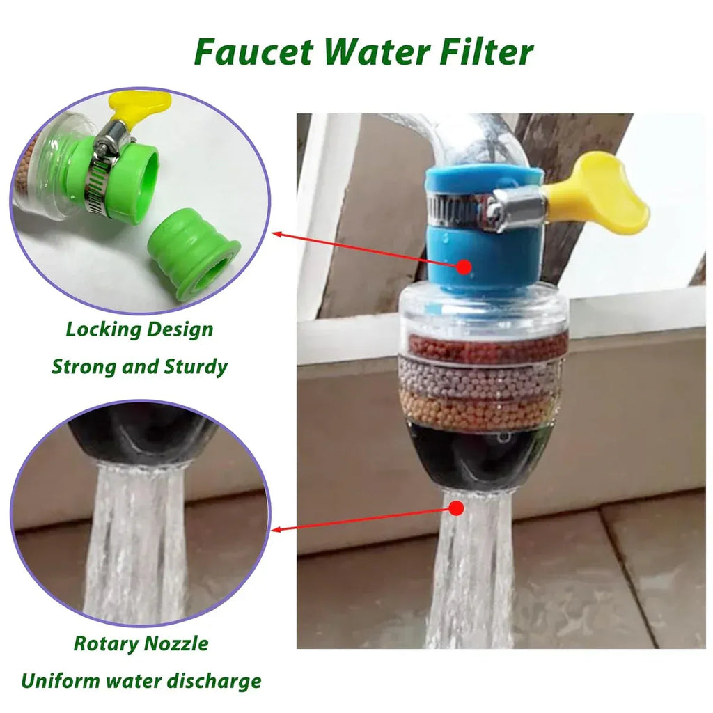 Fine Filter Faucet Anti Splash Water Saving Shower Head Purifier 6 Layer Filter Cartridge For Kitchen | Random Colour