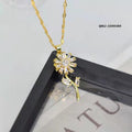Flower Rotation Pendant Necklace �Golden | Premium China Quality | QWJ-189