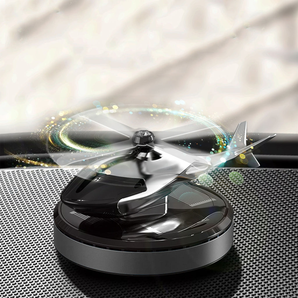 Solar Powered Car Aroma Diffuser �Helicopter Design Air Freshener Perfume for Dashboard