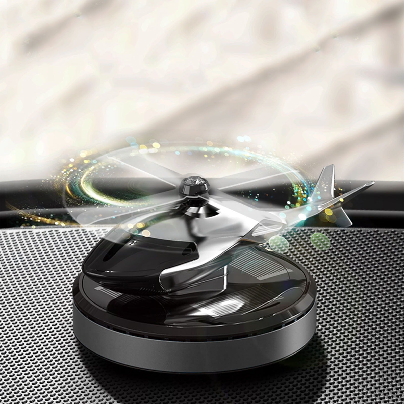 Solar Powered Car Aroma Diffuser �Helicopter Design Air Freshener Perfume for Dashboard