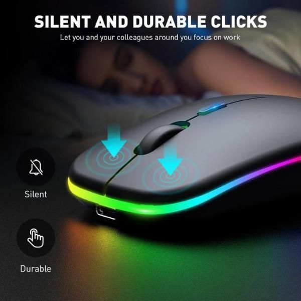 HP W10 Wireless Mouse - Slim Silent Stylish 2.4GHz Wireless Optical Mouse With Ergonomic Design Plug And Play USB Receiver For Laptop PC (Random Color)