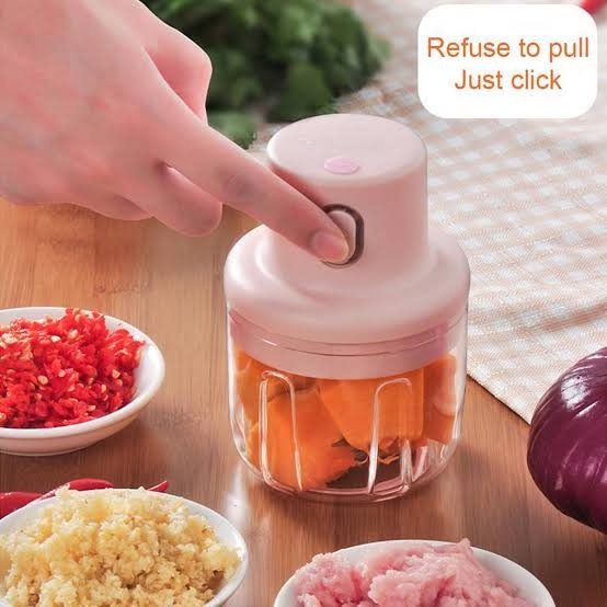 Mini Food Chopper Portable USB Rechargeable Vegetable – photo 3