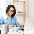 Humidier with Warm LED Outline USB Portable Air Humidifier  Essential Oil Diffuser Modes Auto Off With LED Light For Home Car Mist Maker Face Steamer Car Air Fresheners